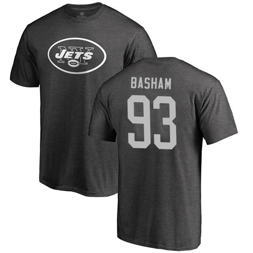 New York Jets Men Ash Tarell Basham One Color NFL Football #93 T Shirt->new york jets->NFL Jersey